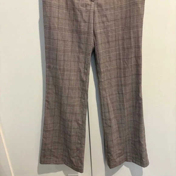 Tory Burch Glen Plaid Flare Trousers Women Sz 6 Wool Blend Wide Leg Dress Pants - Picture 6 of 16